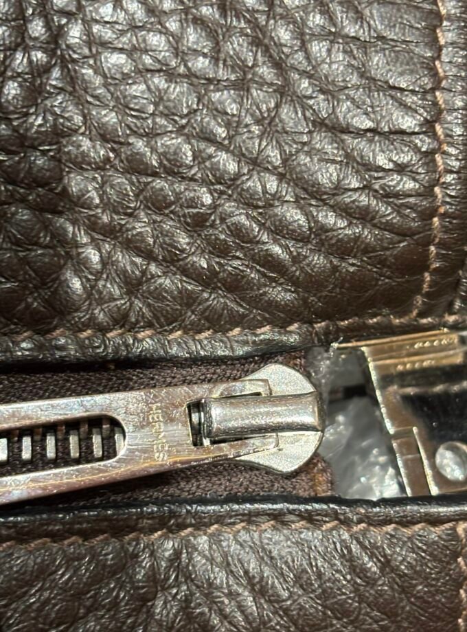 Sac Hermès Victoria 50 toile & cuir marron