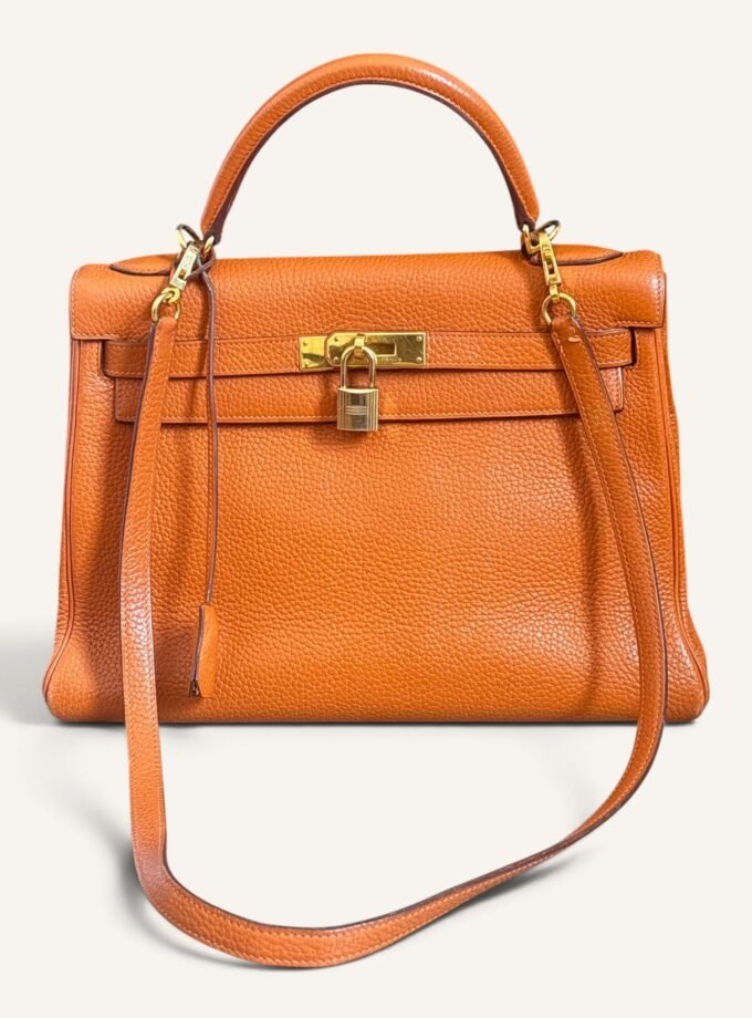 Kelly 32 orange Taurillon