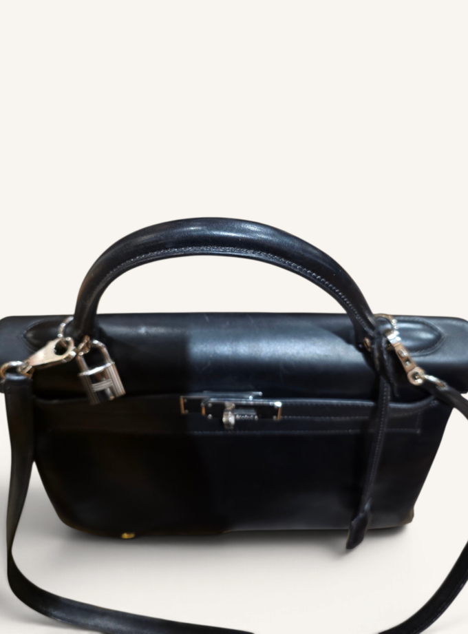 Sac Hermès Kelly 32 Box Noir Palladium