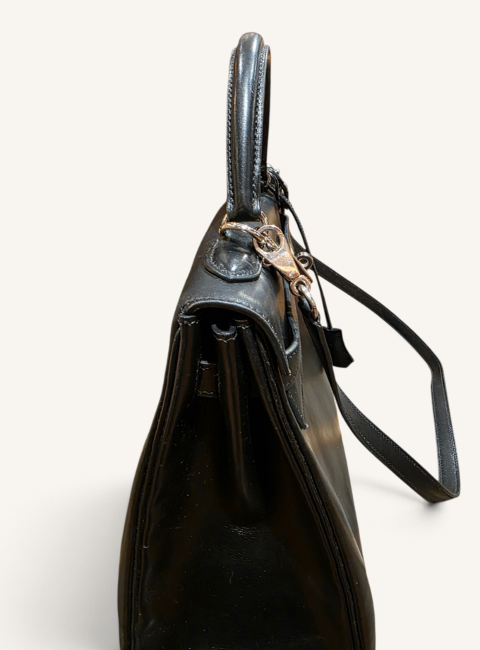 Sac Hermès Kelly 32 Box Noir Palladium