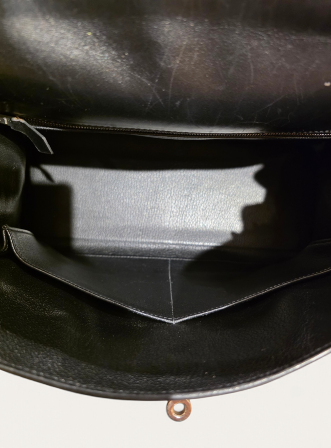 Sac Hermès Kelly 32 Box Noir Palladium