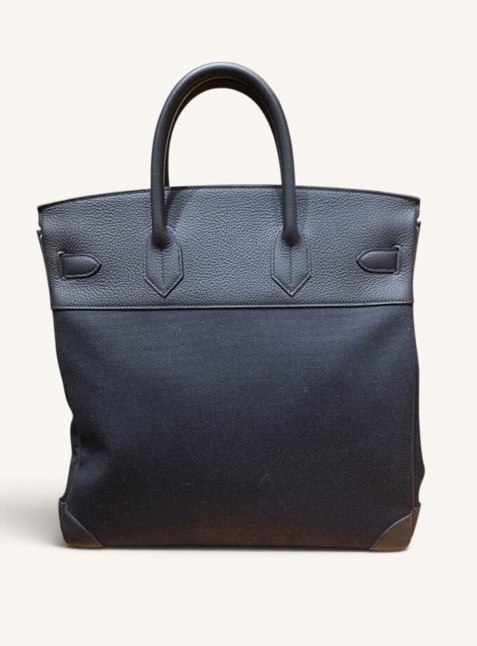 Sac Hermès HAC 40 Toile & Cuir Noir