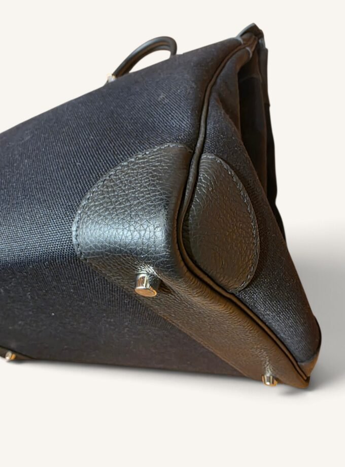 Sac Hermès HAC 40 Toile & Cuir Noir