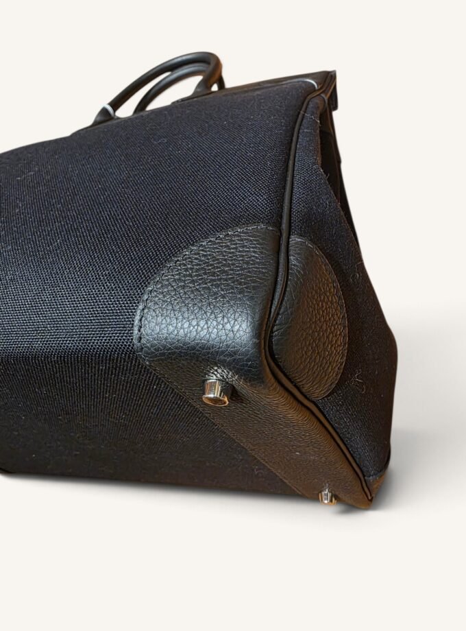 Sac Hermès HAC 40 Toile & Cuir Noir