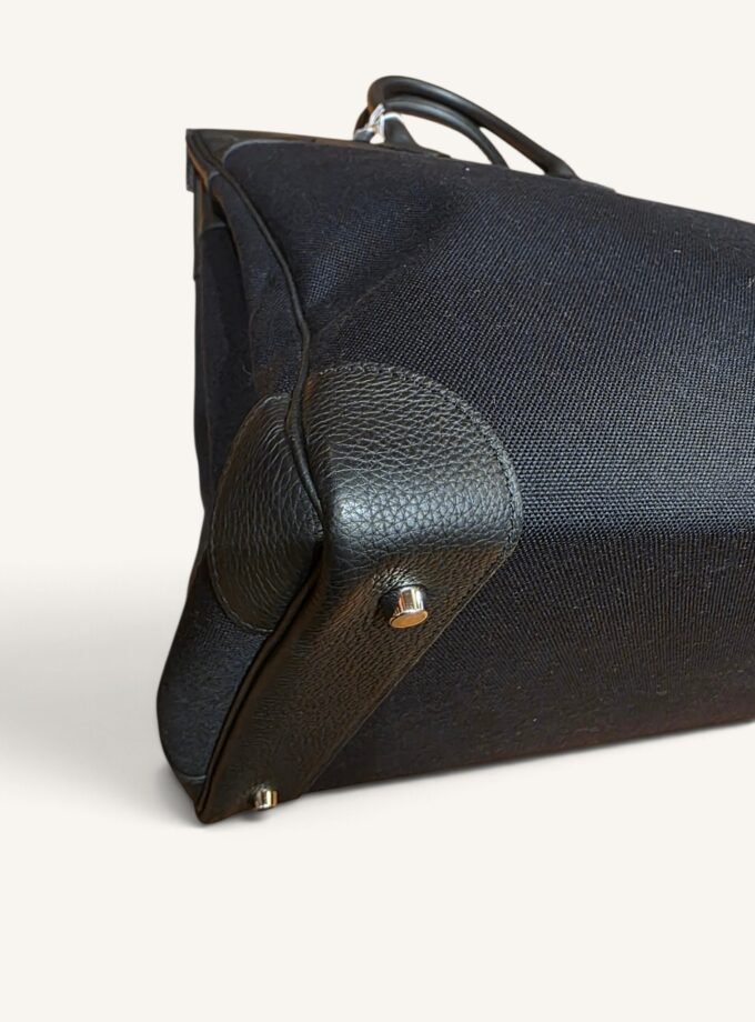 Sac Hermès HAC 40 Toile & Cuir Noir