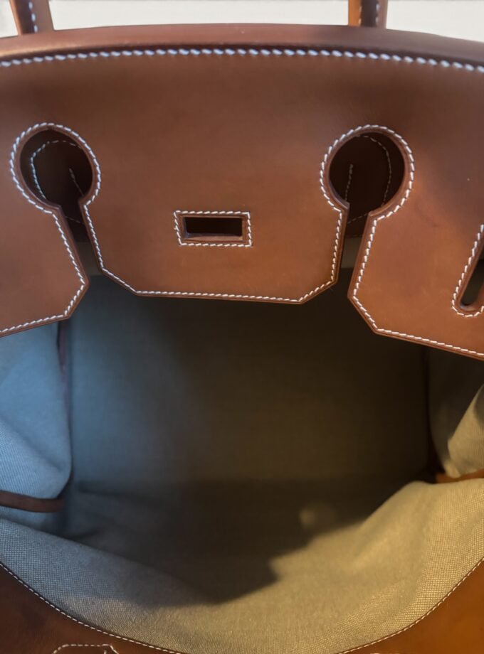 Sac Hermès HAC 40 Toile & Cuir Barenia Rare