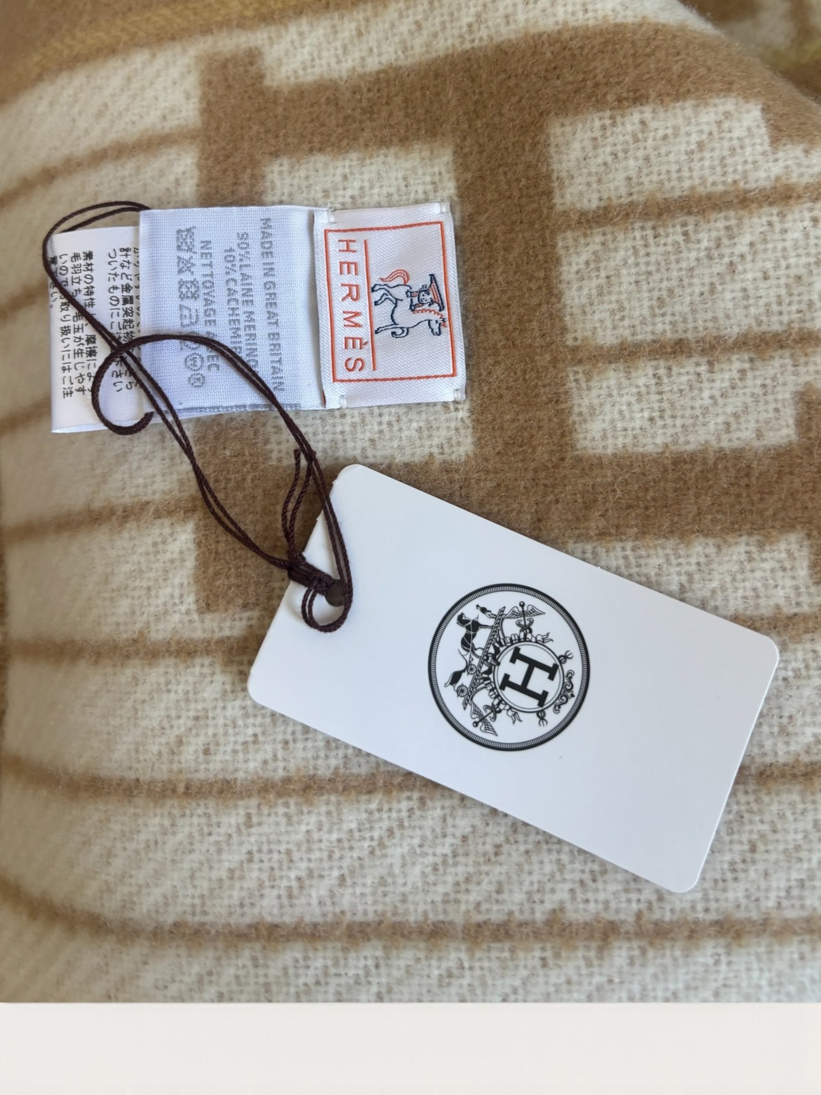 Plaid Hermès Avalon beige
