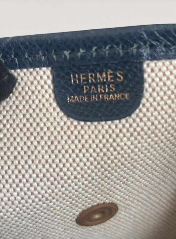 Sac Hermès Evelyne PM Toile & Cuir Bleu
