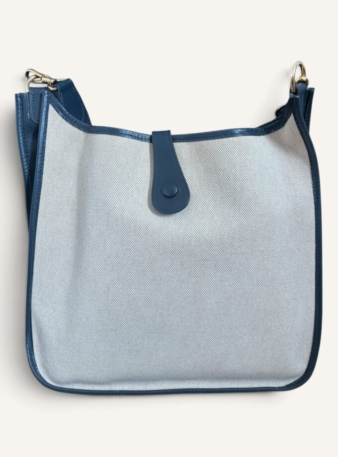 Sac Hermès Evelyne PM Toile & Cuir Bleu
