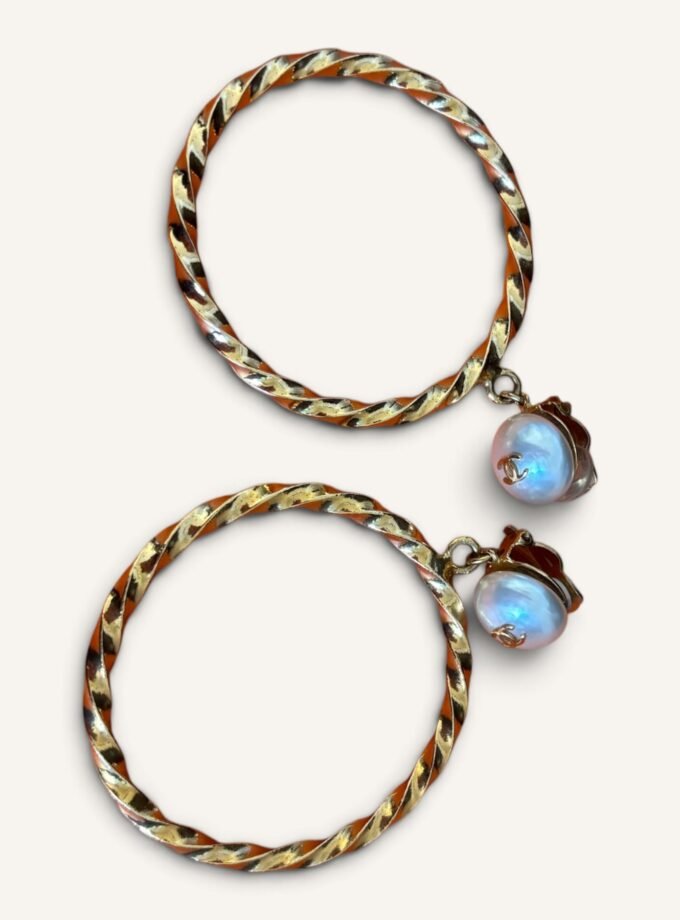 Boucle d'Oreilles Chanel Vintage Créoles