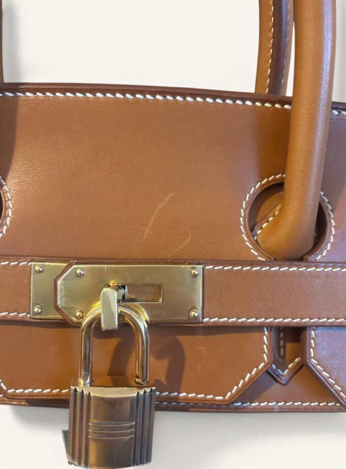 Sac Hermès HAC 40 Toile & Cuir Barenia Rare