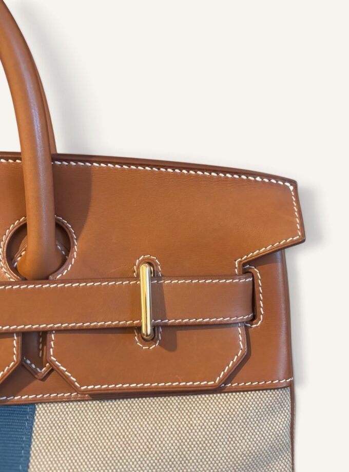 Sac Hermès HAC 40 Toile & Cuir Barenia Rare