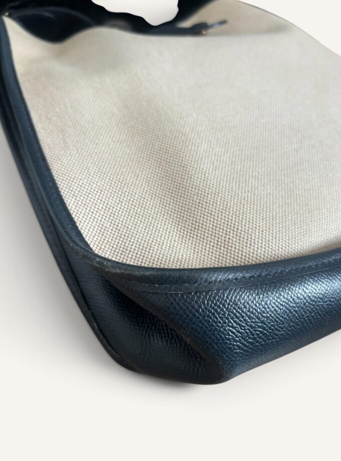 Sac Hermès Evelyne PM Toile & Cuir Bleu