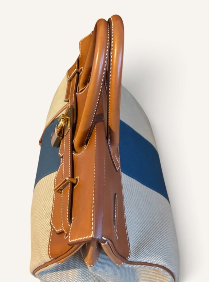 Sac Hermès HAC 40 Toile & Cuir Barenia Rare