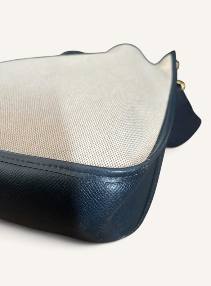 Sac Hermès Evelyne PM Toile & Cuir Bleu