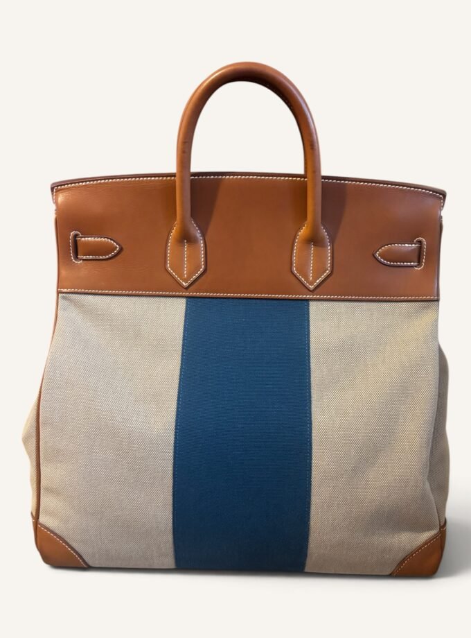 Sac Hermès HAC 40 Toile & Cuir Barenia Rare