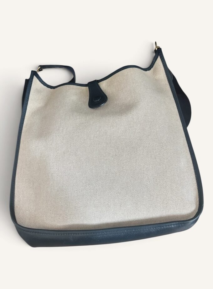 Sac Hermès Evelyne PM Toile & Cuir Bleu