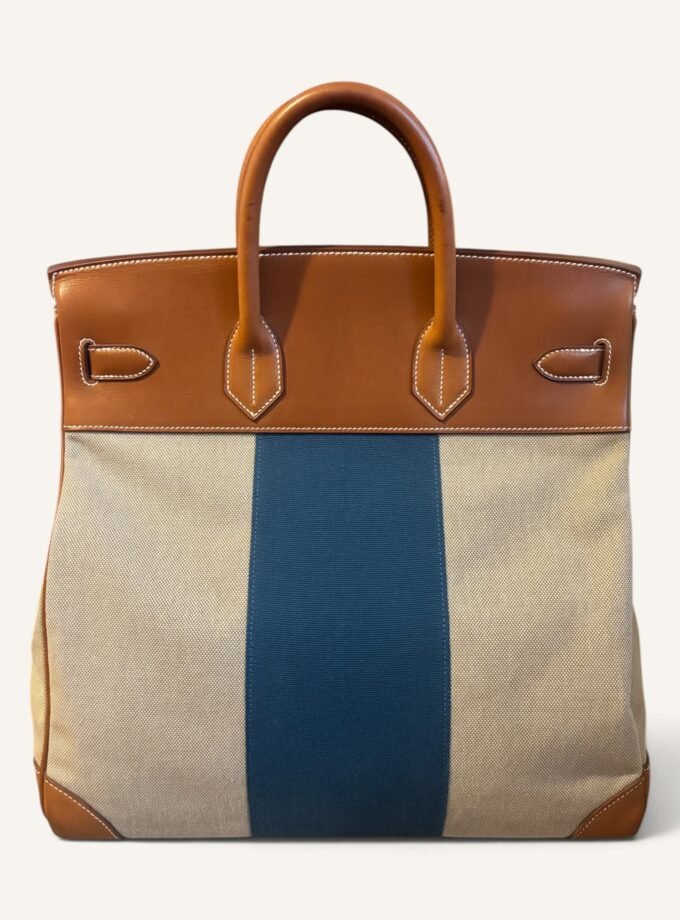 Sac Hermès HAC 40 Toile & Cuir Barenia Rare