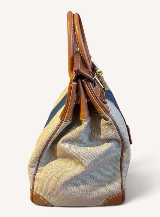 Sac Hermès HAC 40 Toile & Cuir Barenia Rare