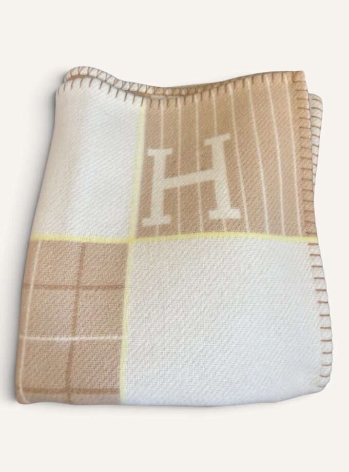 Plaid Hermès Avalon beige