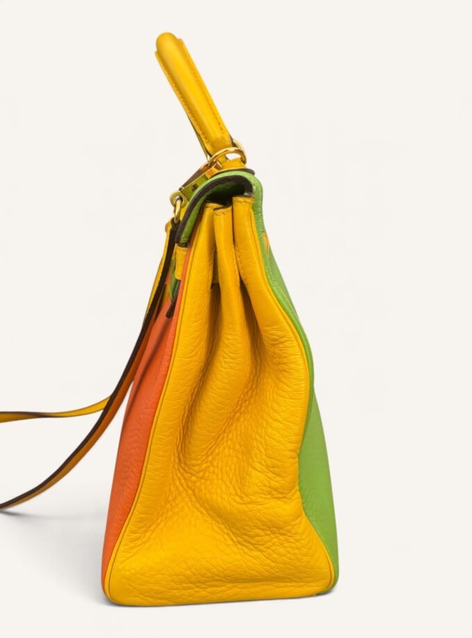 Sac Hermès Kelly 32 Tricolore Taurillon Clémence