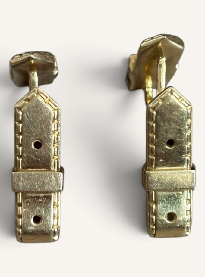 Boutons de Manchette Hermès Or Sellier