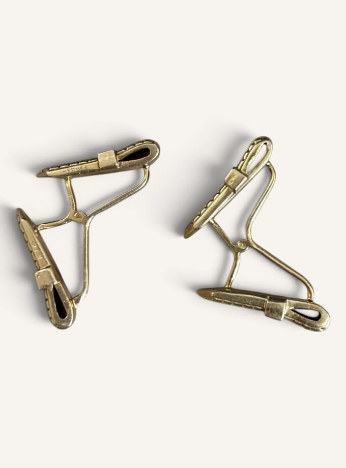Boutons de Manchette Hermès Or Sellier
