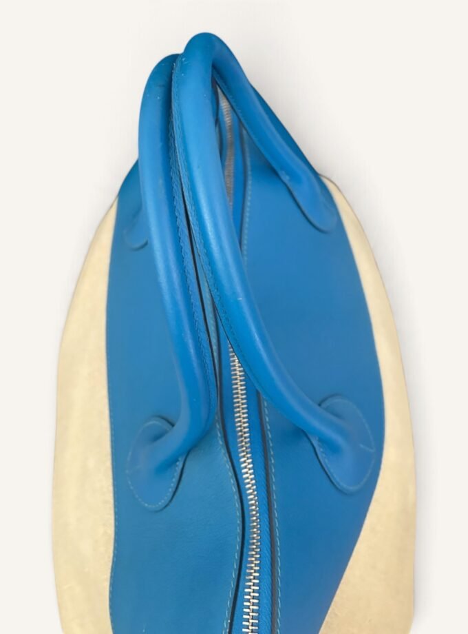 Sac Hermès Bolide 45 Toile & Cuir Bleu