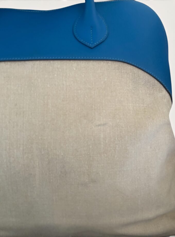 Sac Hermès Bolide 45 Toile & Cuir Bleu