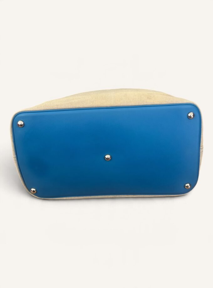 Sac Hermès Bolide 45 Toile & Cuir Bleu