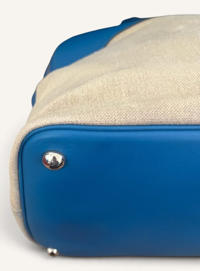 Sac Hermès Bolide 45 Toile & Cuir Bleu