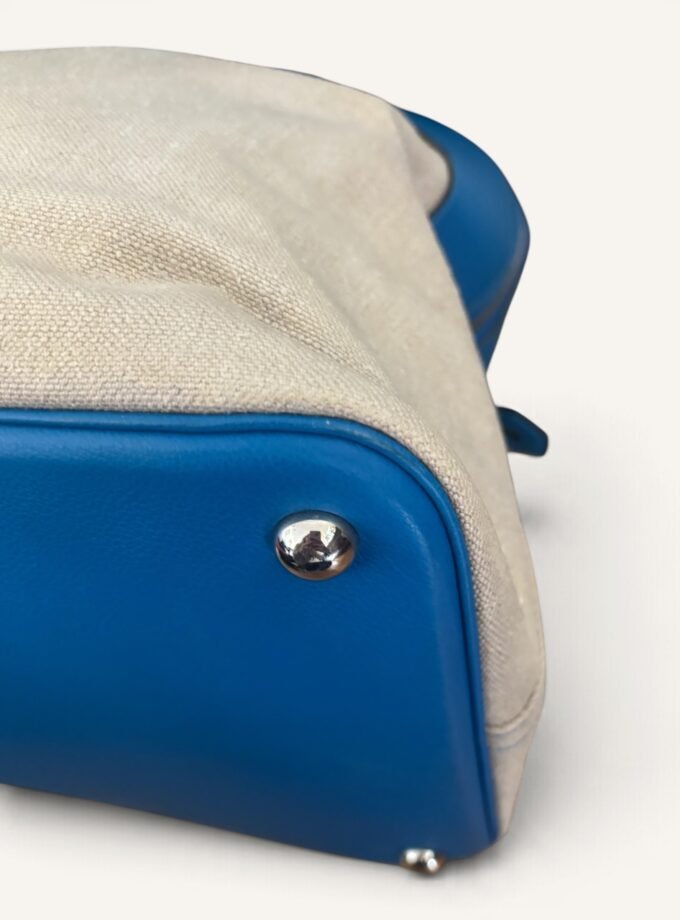 Sac Hermès Bolide 45 Toile & Cuir Bleu