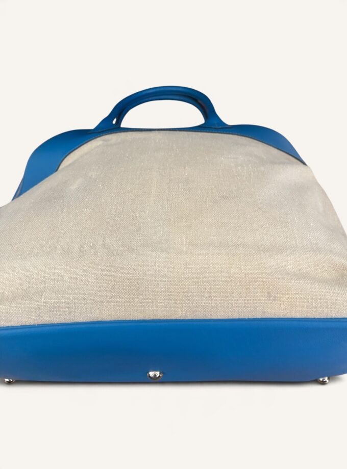 Sac Hermès Bolide 45 Toile & Cuir Bleu