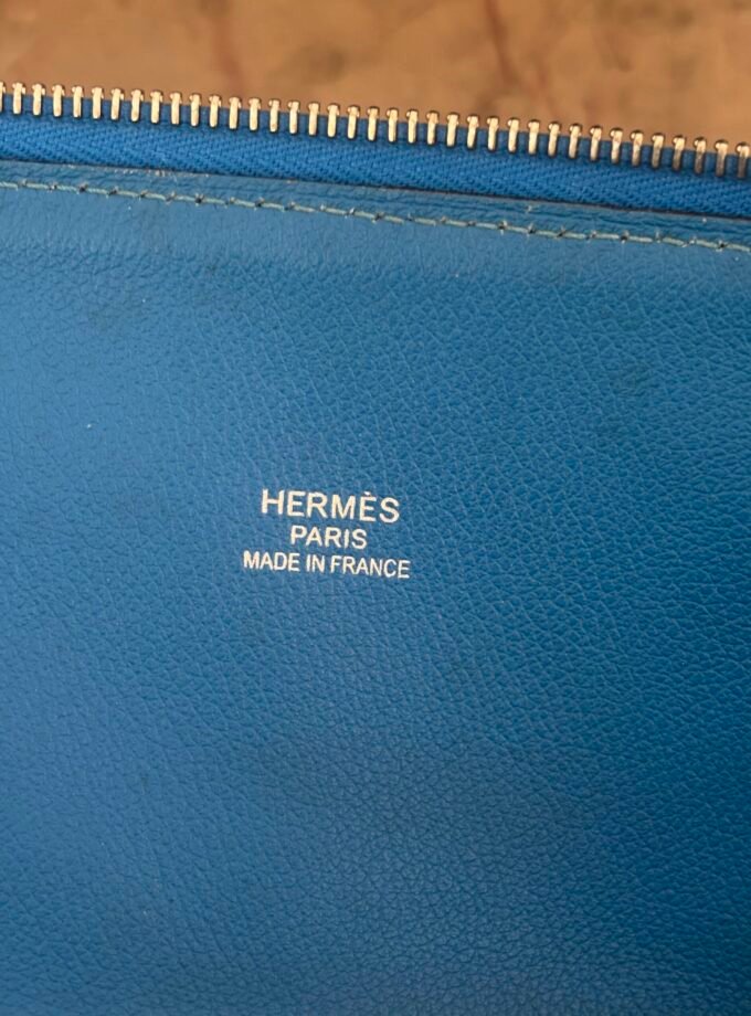 Sac Hermès Bolide 45 Toile & Cuir Bleu