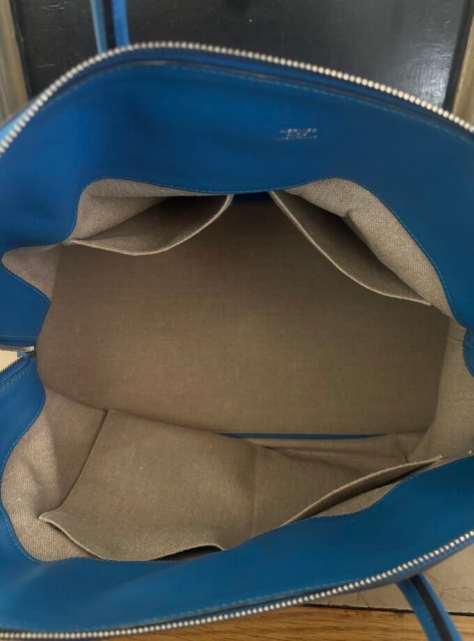 Sac Hermès Bolide 45 Toile & Cuir Bleu