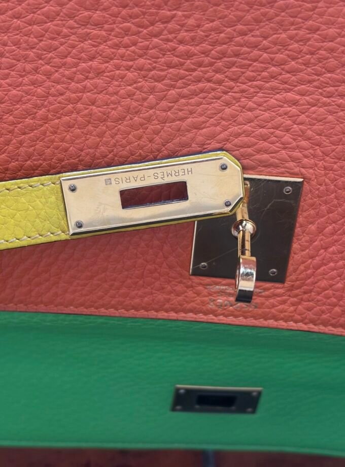 Sac Hermès Kelly 32 Tricolore Taurillon Clémence